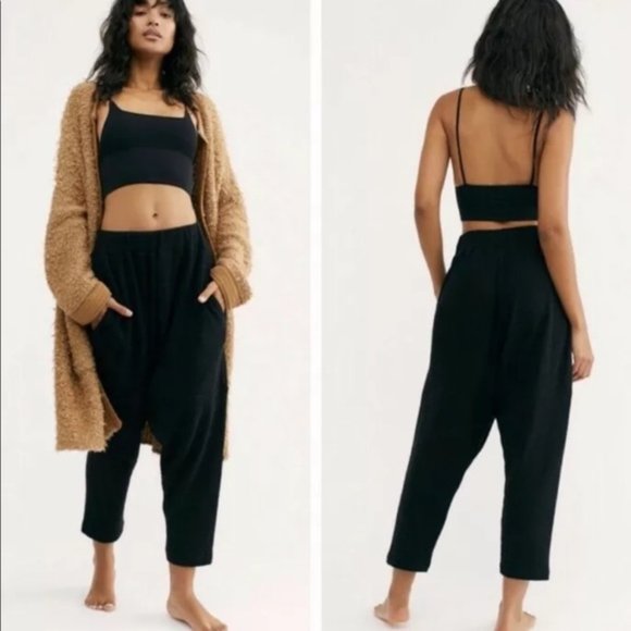 Free People Pants - Free People Black Harem Lounge Pants